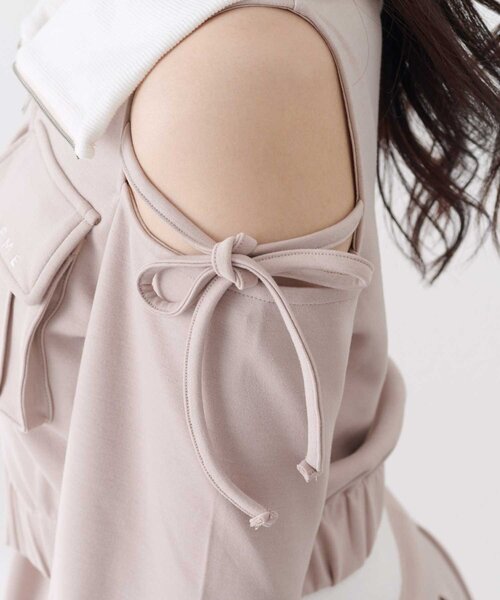 OLIVE des OLIVE(オリーブデオリーブ)の「【Belle Charme】Logo Pocket Rib Blouson(Tシャツ/カットソー・レディース・ブラック/ピンクベージュ/トップグレー・FREE)」の11枚目の写真