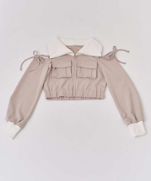OLIVE des OLIVE(オリーブデオリーブ)の「【Belle Charme】Logo Pocket Rib Blouson(Tシャツ/カットソー・レディース・ブラック/ピンクベージュ/トップグレー・FREE)」の15枚目の写真