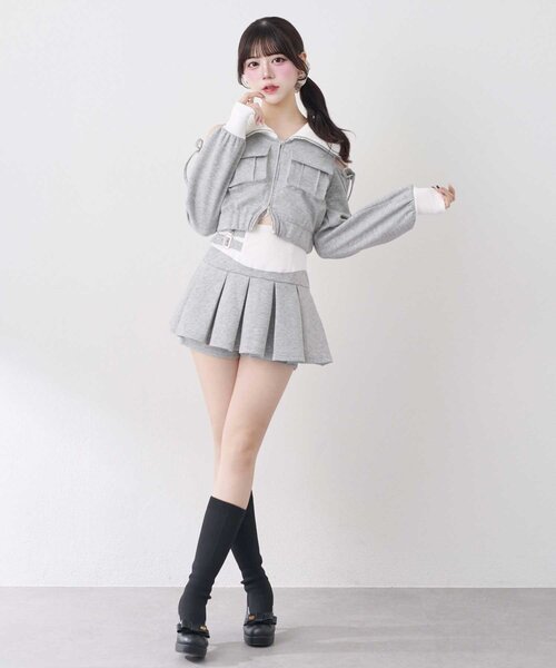 OLIVE des OLIVE(オリーブデオリーブ)の「【Belle Charme】Logo Pocket Rib Blouson(Tシャツ/カットソー・レディース・ブラック/ピンクベージュ/トップグレー・FREE)」の17枚目の写真