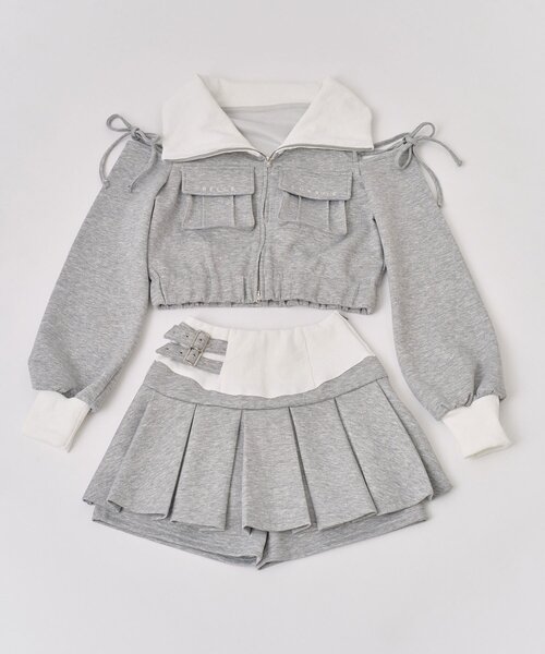 OLIVE des OLIVE(オリーブデオリーブ)の「【Belle Charme】Logo Pocket Rib Blouson(Tシャツ/カットソー・レディース・ブラック/ピンクベージュ/トップグレー・FREE)」の19枚目の写真