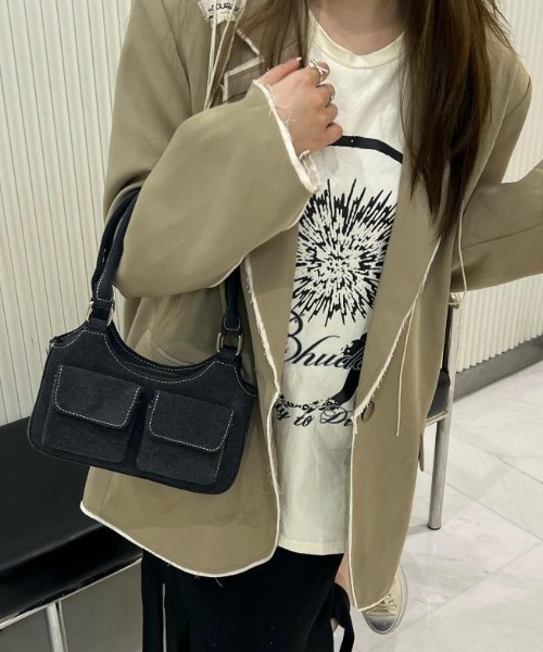 mebole（メボレ）の「Denim Stitch Pocket Bag（ハンドバッグ・レディース・インディゴブルー・FREE）」の6枚目の写真