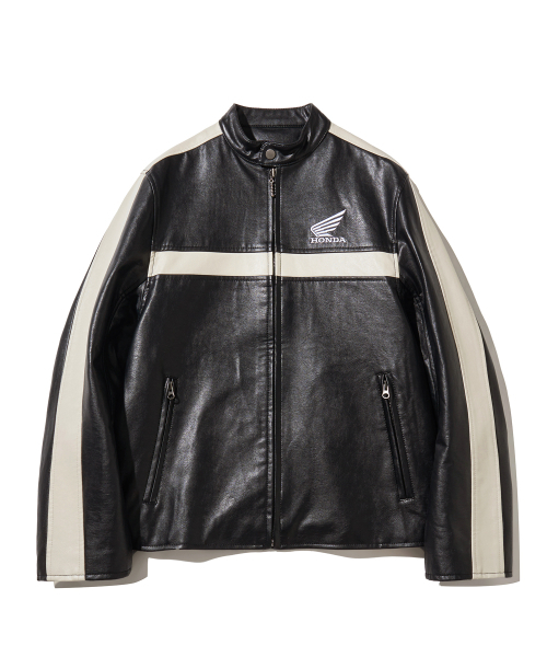 Engineered Leather Motorcycle Jacket Black（ライダースジャケット