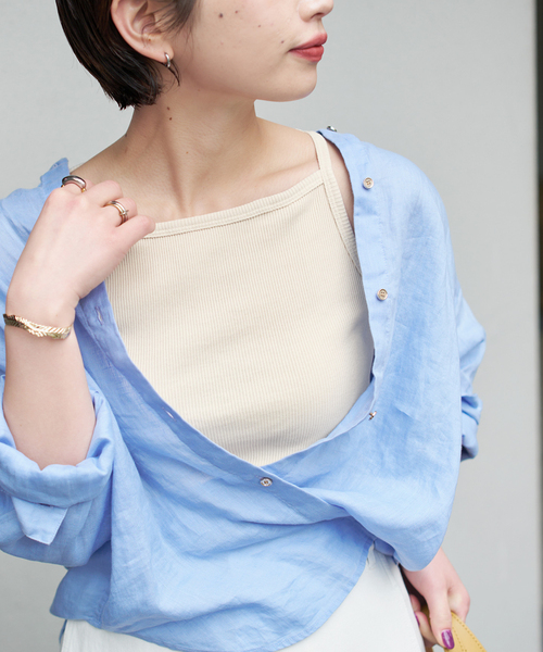 Spick & Span(スピックアンドスパン)の「カップ付きT/Cボートネックキャミ(キャミソール・レディース・ブラック/アイボリー/ブラウン系その他・36/38)」の5枚目の写真