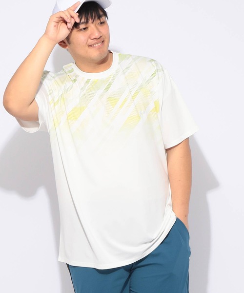 EXCELLENT FINE(エクセレント ファイン)の「Tシャツ 半袖 グラデーション メンズ 大きいサイズ ドライ ストレッチ クルーネック カットソー EXCELLENT FINE (エクセレントファイン)(Tシャツ/カットソー・メンズ・ネイビー/ホワイト/ブラック・X1(3L~4L)/X2(4L~5L)/X3(6L~7L))」の1枚目の写真