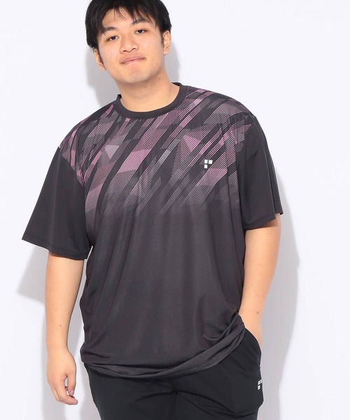 EXCELLENT FINE(エクセレント ファイン)の「Tシャツ 半袖 グラデーション メンズ 大きいサイズ ドライ ストレッチ クルーネック カットソー EXCELLENT FINE (エクセレントファイン)(Tシャツ/カットソー・メンズ・ネイビー/ホワイト/ブラック・X1(3L~4L)/X2(4L~5L)/X3(6L~7L))」の2枚目の写真