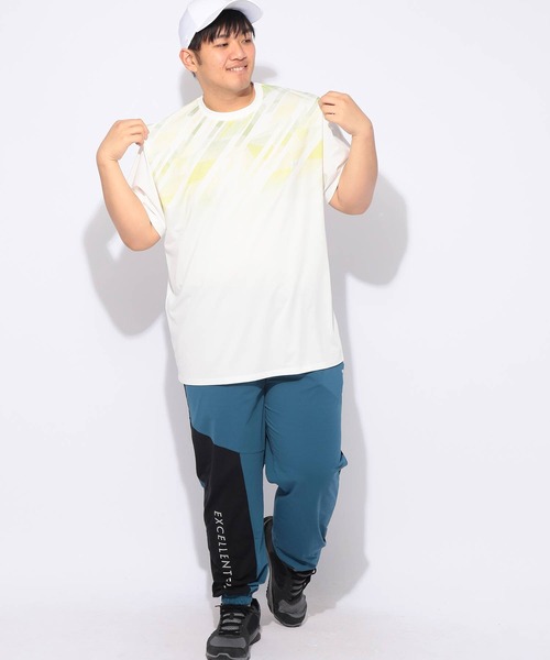 EXCELLENT FINE(エクセレント ファイン)の「Tシャツ 半袖 グラデーション メンズ 大きいサイズ ドライ ストレッチ クルーネック カットソー EXCELLENT FINE (エクセレントファイン)(Tシャツ/カットソー・メンズ・ネイビー/ホワイト/ブラック・X1(3L~4L)/X2(4L~5L)/X3(6L~7L))」の5枚目の写真