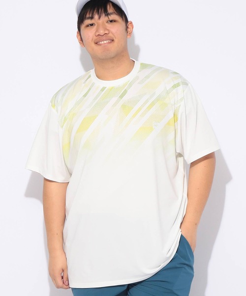 EXCELLENT FINE(エクセレント ファイン)の「Tシャツ 半袖 グラデーション メンズ 大きいサイズ ドライ ストレッチ クルーネック カットソー EXCELLENT FINE (エクセレントファイン)(Tシャツ/カットソー・メンズ・ネイビー/ホワイト/ブラック・X1(3L~4L)/X2(4L~5L)/X3(6L~7L))」の4枚目の写真