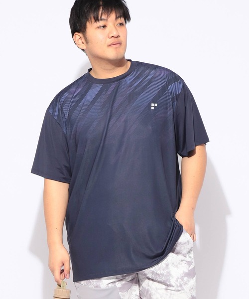 EXCELLENT FINE(エクセレント ファイン)の「Tシャツ 半袖 グラデーション メンズ 大きいサイズ ドライ ストレッチ クルーネック カットソー EXCELLENT FINE (エクセレントファイン)(Tシャツ/カットソー・メンズ・ネイビー/ホワイト/ブラック・X1(3L~4L)/X2(4L~5L)/X3(6L~7L))」の14枚目の写真