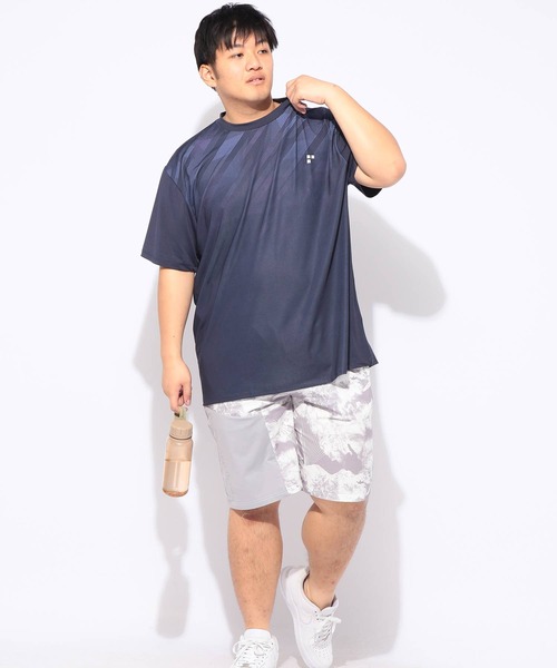EXCELLENT FINE(エクセレント ファイン)の「Tシャツ 半袖 グラデーション メンズ 大きいサイズ ドライ ストレッチ クルーネック カットソー EXCELLENT FINE (エクセレントファイン)(Tシャツ/カットソー・メンズ・ネイビー/ホワイト/ブラック・X1(3L~4L)/X2(4L~5L)/X3(6L~7L))」の15枚目の写真