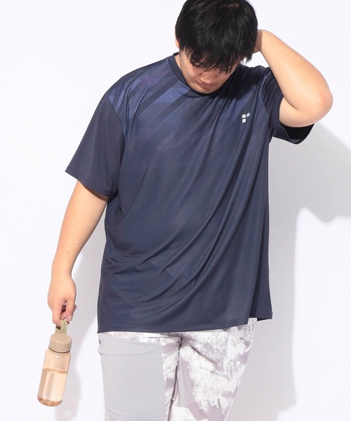 EXCELLENT FINE(エクセレント ファイン)の「Tシャツ 半袖 グラデーション メンズ 大きいサイズ ドライ ストレッチ クルーネック カットソー EXCELLENT FINE (エクセレントファイン)(Tシャツ/カットソー・メンズ・ネイビー/ホワイト/ブラック・X1(3L~4L)/X2(4L~5L)/X3(6L~7L))」の16枚目の写真