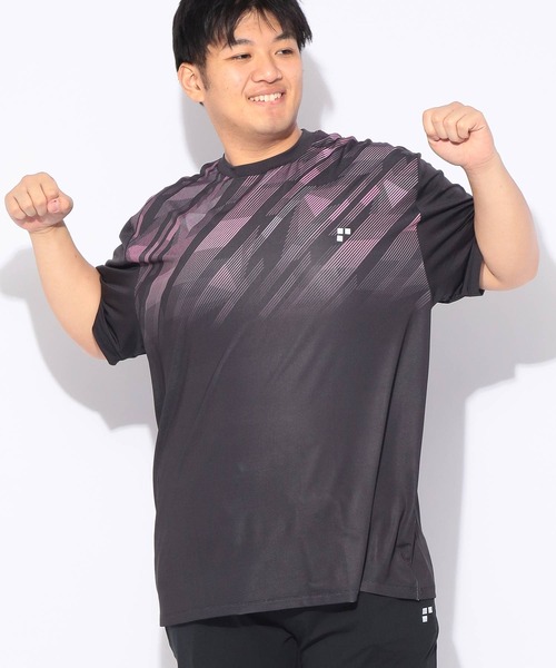 EXCELLENT FINE(エクセレント ファイン)の「Tシャツ 半袖 グラデーション メンズ 大きいサイズ ドライ ストレッチ クルーネック カットソー EXCELLENT FINE (エクセレントファイン)(Tシャツ/カットソー・メンズ・ネイビー/ホワイト/ブラック・X1(3L~4L)/X2(4L~5L)/X3(6L~7L))」の13枚目の写真