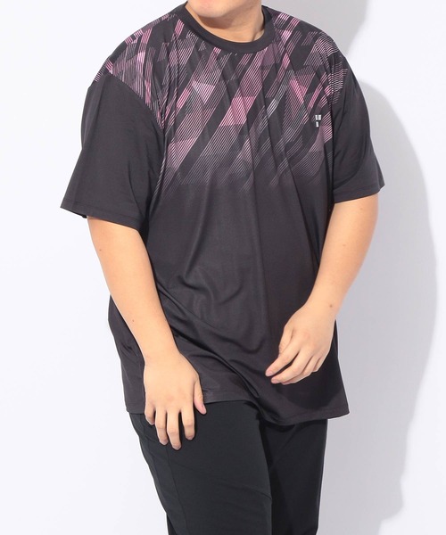 EXCELLENT FINE(エクセレント ファイン)の「Tシャツ 半袖 グラデーション メンズ 大きいサイズ ドライ ストレッチ クルーネック カットソー EXCELLENT FINE (エクセレントファイン)(Tシャツ/カットソー・メンズ・ネイビー/ホワイト/ブラック・X1(3L~4L)/X2(4L~5L)/X3(6L~7L))」の10枚目の写真