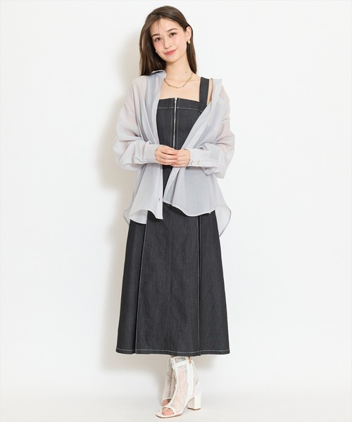 WILLSELECTION（ウィルセレクション）の「エアリーシアーシャツ（シャツ/ブラウス・レディース・ピンク/オフホワイト/ライトグレー・FREE）」の8枚目の写真