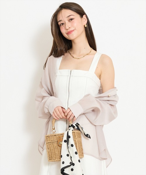 WILLSELECTION（ウィルセレクション）の「エアリーシアーシャツ（シャツ/ブラウス・レディース・ピンク/オフホワイト/ライトグレー・FREE）」の10枚目の写真