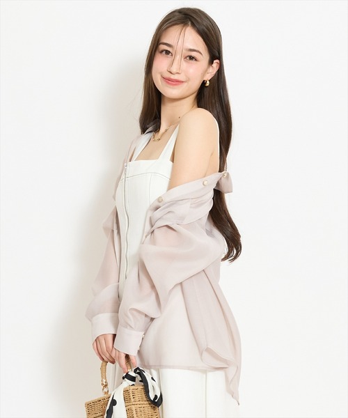 WILLSELECTION（ウィルセレクション）の「エアリーシアーシャツ（シャツ/ブラウス・レディース・ピンク/オフホワイト/ライトグレー・FREE）」の11枚目の写真