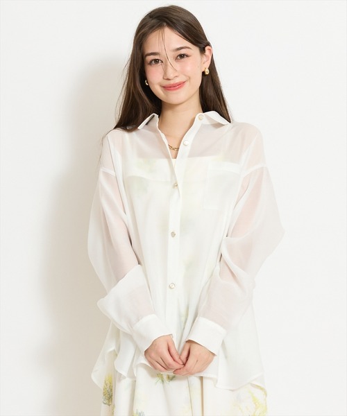 WILLSELECTION（ウィルセレクション）の「エアリーシアーシャツ（シャツ/ブラウス・レディース・ピンク/オフホワイト/ライトグレー・FREE）」の22枚目の写真