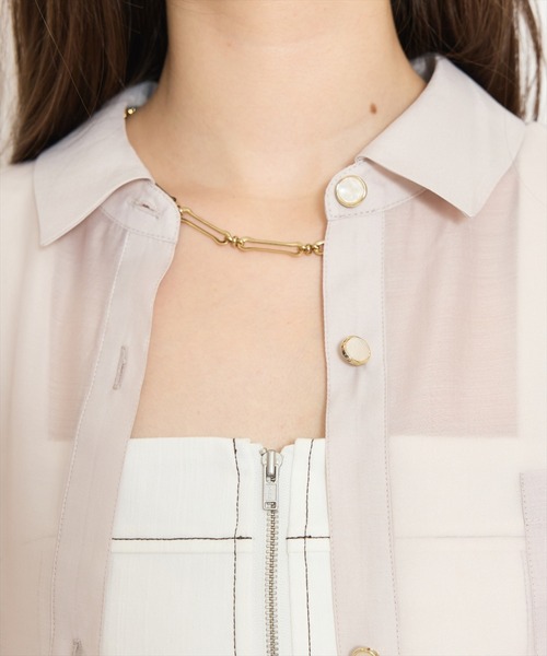 WILLSELECTION（ウィルセレクション）の「エアリーシアーシャツ（シャツ/ブラウス・レディース・ピンク/オフホワイト/ライトグレー・FREE）」の16枚目の写真