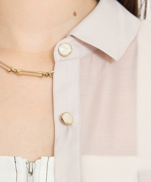 WILLSELECTION（ウィルセレクション）の「エアリーシアーシャツ（シャツ/ブラウス・レディース・ピンク/オフホワイト/ライトグレー・FREE）」の17枚目の写真