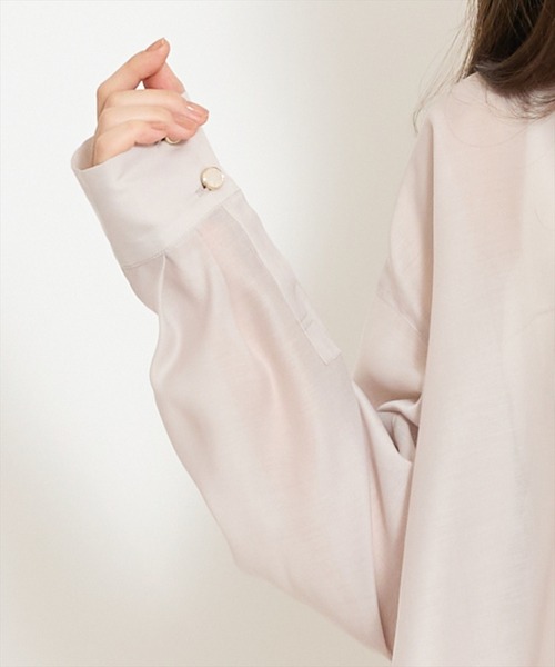 WILLSELECTION（ウィルセレクション）の「エアリーシアーシャツ（シャツ/ブラウス・レディース・ピンク/オフホワイト/ライトグレー・FREE）」の18枚目の写真