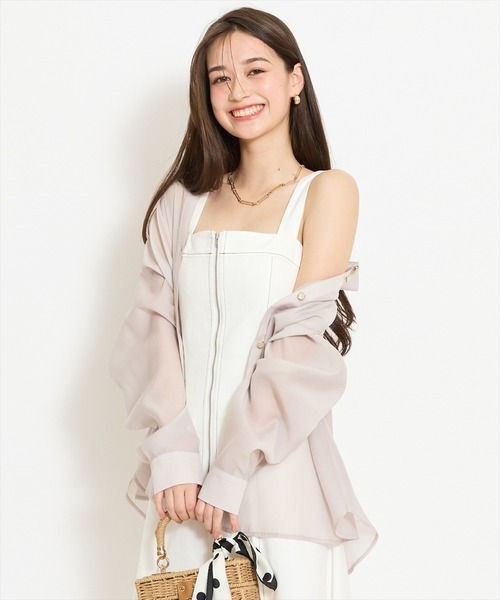 WILLSELECTION（ウィルセレクション）の「エアリーシアーシャツ（シャツ/ブラウス・レディース・ピンク/オフホワイト/ライトグレー・FREE）」の19枚目の写真