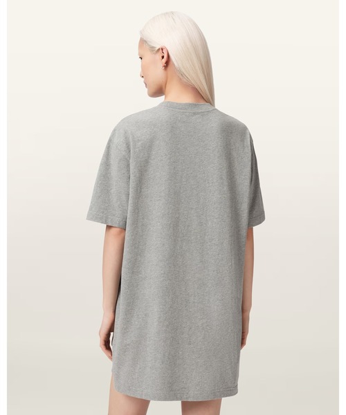 ALLSAINTS（オールセインツ）の「CHAINS EMBELLISHED T-SHIRT MINI DRESS | CHAINS エンベリッシュド Tシャツ ミニ ドレス・ワンピース（ワンピース・レディース・グレー系その他・XS/S/M/L）」の6枚目の写真