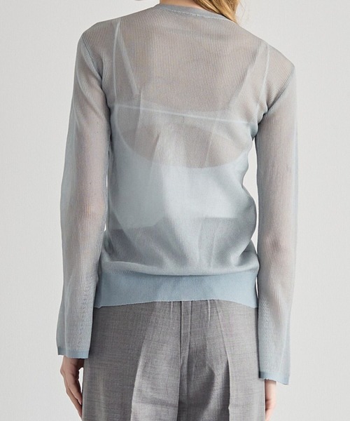BIRTHDAY BASH(バースデイバッシュ)の「SHEER CREW NECK CARDIGAN(カーディガン/ボレロ・レディース・ホワイト/ピンク/グレー・FREE)」の5枚目の写真