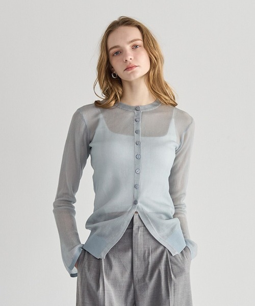BIRTHDAY BASH(バースデイバッシュ)の「SHEER CREW NECK CARDIGAN(カーディガン/ボレロ・レディース・ホワイト/ピンク/グレー・FREE)」の12枚目の写真