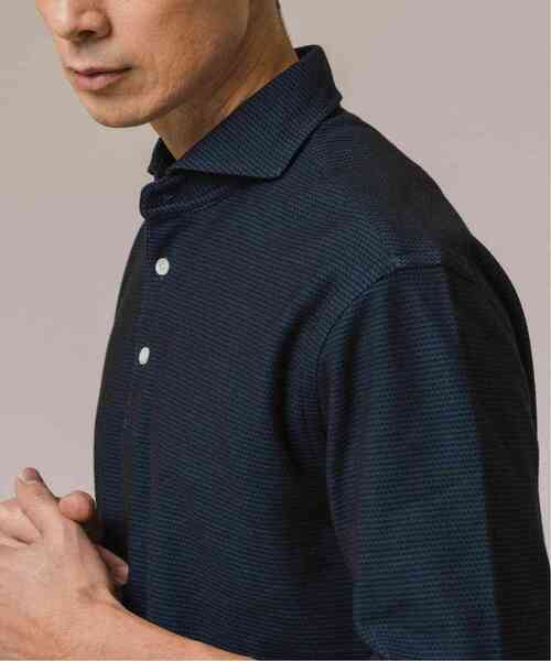 EDIFICE(エディフィス)の「"吸水速乾&高通気機能" COOLMAX ハニカムボーダー ポロシャツ(Tシャツ/カットソー・メンズ・グレー/ブラック/ネイビー/ブルー系その他・SMALL/MEDIUM/LARGE/X-LARGE)」の3枚目の写真