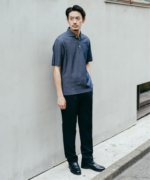 EDIFICE(エディフィス)の「"吸水速乾&高通気機能" COOLMAX ハニカムボーダー ポロシャツ(Tシャツ/カットソー・メンズ・グレー/ブラック/ネイビー/ブルー系その他・SMALL/MEDIUM/LARGE/X-LARGE)」の5枚目の写真