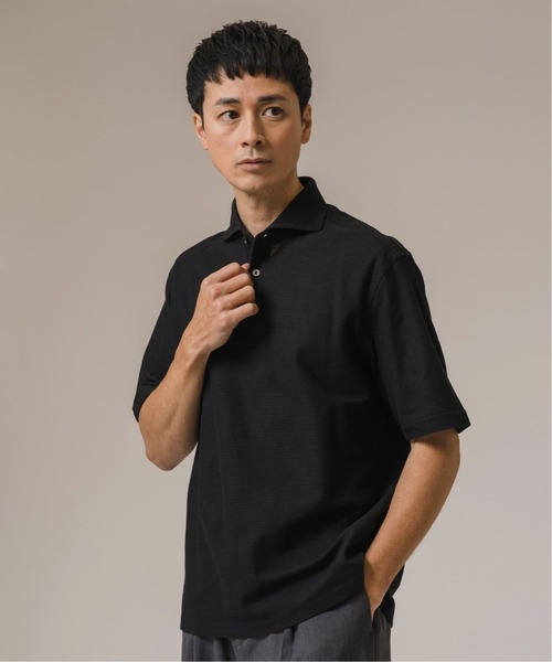 EDIFICE(エディフィス)の「"吸水速乾&高通気機能" COOLMAX ハニカムボーダー ポロシャツ(Tシャツ/カットソー・メンズ・グレー/ブラック/ネイビー/ブルー系その他・SMALL/MEDIUM/LARGE/X-LARGE)」の17枚目の写真