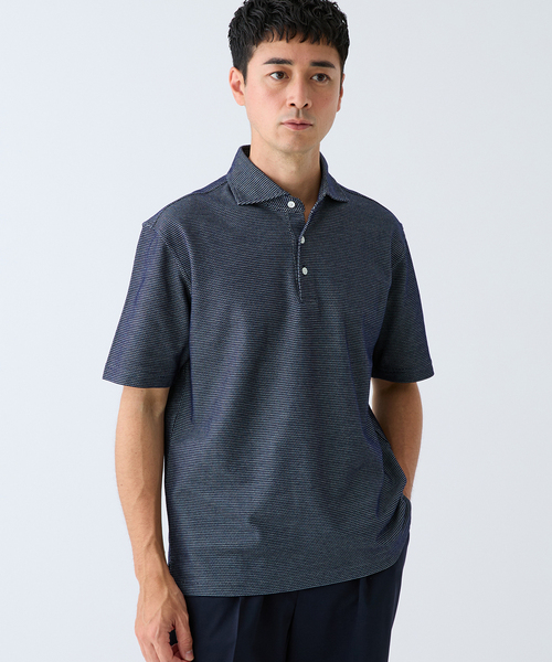 EDIFICE(エディフィス)の「COOLMAX ハニカムボーダー ポロシャツ(Tシャツ/カットソー・メンズ・グレー/ブラック/ネイビー/ブルー系その他/チャコールグレー・SMALL/MEDIUM/LARGE/X-LARGE)」の22枚目の写真