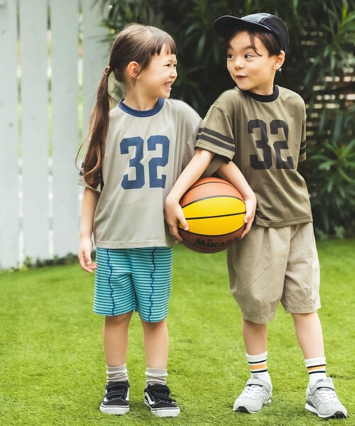 BEAMS mini(ビームスミニ)の「ナンバリング メッシュ Tシャツ 2026SS (90~140cm) 子供服 夏物 キッズ プチプラ 人気 スポーティ(Tシャツ/カットソー・キッズ・グレー/カーキ・140/120/130/110/100/90)」の5枚目の写真
