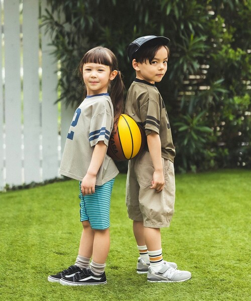 BEAMS mini(ビームスミニ)の「ナンバリング メッシュ Tシャツ 2026SS (90~140cm) 子供服 夏物 キッズ プチプラ 人気 スポーティ(Tシャツ/カットソー・キッズ・グレー/カーキ・140/120/130/110/100/90)」の4枚目の写真