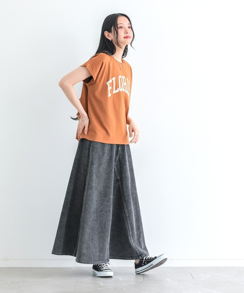 n'OrLABEL(ノアールレーベル)の「【機能素材】『接触冷感ジャージーデニムフレアスカート』(デニムスカート・レディース・ネイビー/ブルー/ブラック/ライトブルー・2/1)」の8枚目の写真