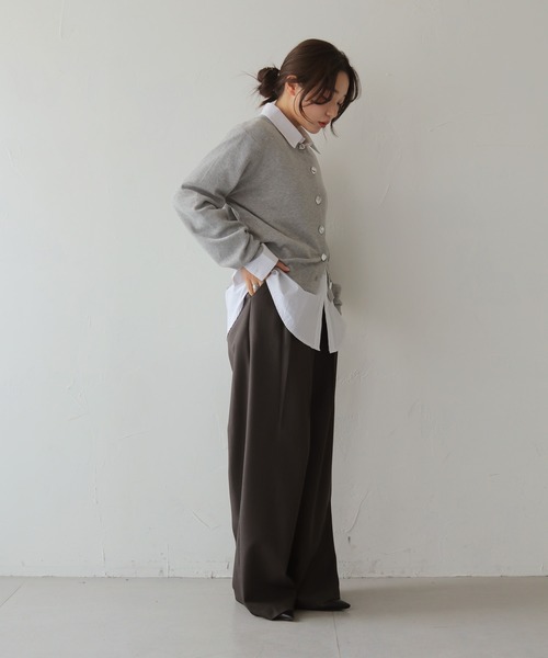 cheriella（シェリエラ）の「【cheriella】シルバーボタンニットカーディガン　SILVER BUTTON KNIT CARDIGAN（カーディガン/ボレロ・レディース・アイボリー/ベージュ/杢グレー/チャコールグレー・FREE）」の6枚目の写真