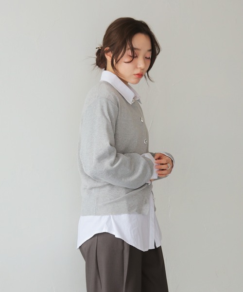 cheriella（シェリエラ）の「【cheriella】シルバーボタンニットカーディガン　SILVER BUTTON KNIT CARDIGAN（カーディガン/ボレロ・レディース・アイボリー/ベージュ/杢グレー/チャコールグレー・FREE）」の9枚目の写真