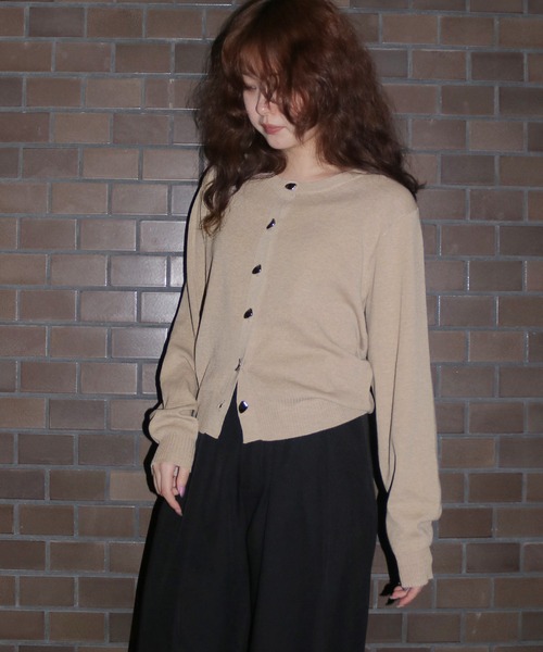 cheriella（シェリエラ）の「【cheriella】シルバーボタンニットカーディガン　SILVER BUTTON KNIT CARDIGAN（カーディガン/ボレロ・レディース・アイボリー/ベージュ/杢グレー/チャコールグレー・FREE）」の17枚目の写真