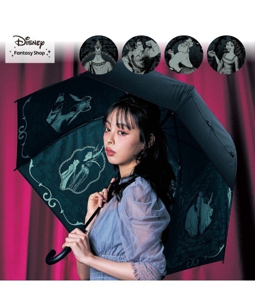 Disney(ディズニー)の「UVカットのビニール傘「ヴィランズ」(長傘・レディース・ブラック系その他・S)」の2枚目の写真