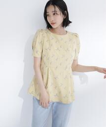 ラメ刺繍ペプラムブラウス