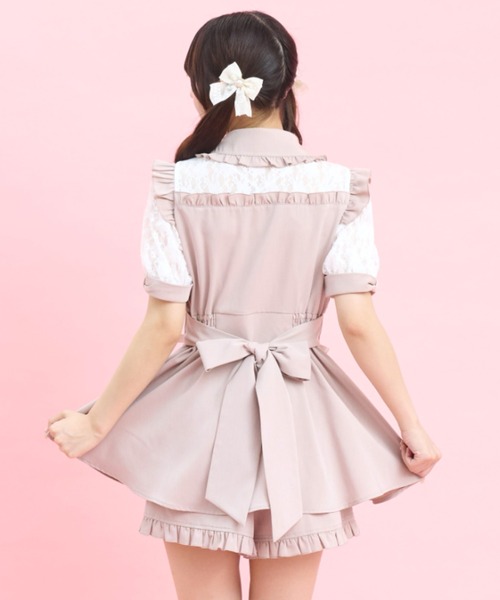 Secret Honey（シークレットハニー）の「ビスチェ切替レースアップセットアップ（セットアップ・レディース・ピンク/ブラック・MEDIUM）」の4枚目の写真
