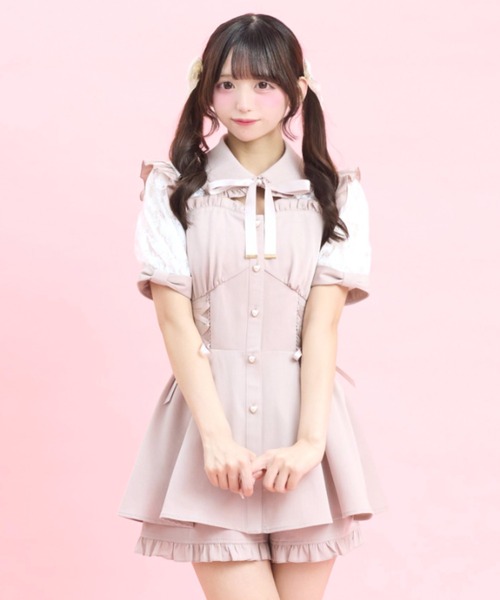 Secret Honey（シークレットハニー）の「ビスチェ切替レースアップセットアップ（セットアップ・レディース・ピンク/ブラック・MEDIUM）」の12枚目の写真