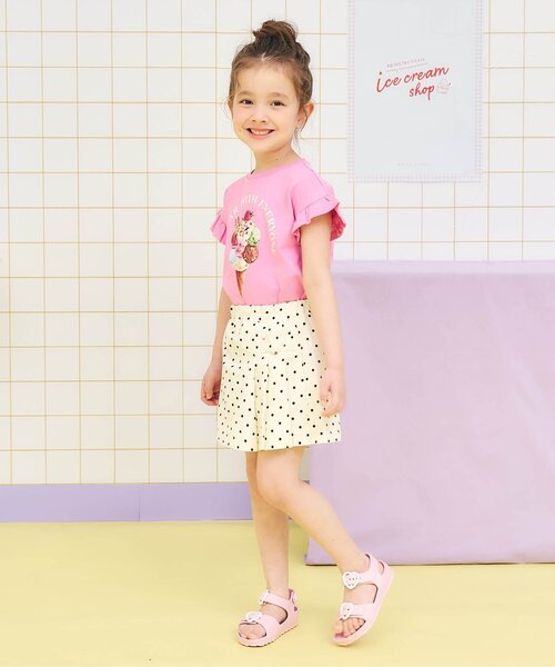apres les cours(アプレレクール)の「ハートバックル水陸両用キュロット(その他パンツ・キッズ・ドット/ローズ・140/130/120/110/100/90/80)」の10枚目の写真