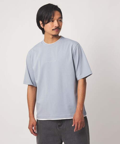A DAY IN THE LIFE UNITED ARROWS(アデイインザライフユナイテッドアローズ)の「ポンチ エンブロイダリー フェイクレイヤード カットソー-接触冷感-<A DAY IN THE LIFE>(Tシャツ/カットソー・メンズ・ライトピンク/ライトブルー/ブラック/ホワイト/ロイヤルブルー・XL/L/M/S)」の6枚目の写真