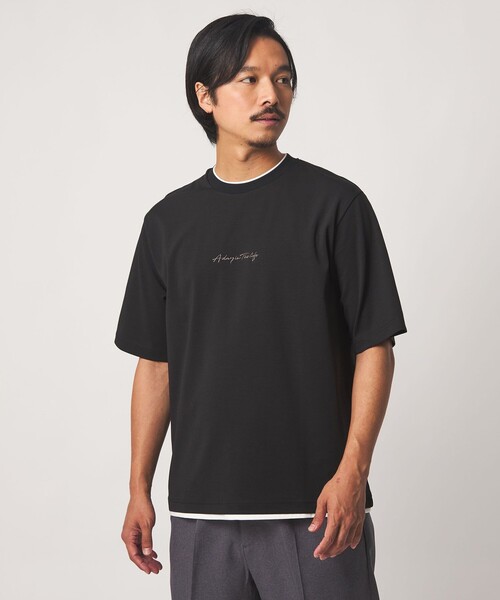 A DAY IN THE LIFE UNITED ARROWS(アデイインザライフユナイテッドアローズ)の「ポンチ エンブロイダリー フェイクレイヤード カットソー-接触冷感-<A DAY IN THE LIFE>(Tシャツ/カットソー・メンズ・ライトピンク/ライトブルー/ブラック/ホワイト/ロイヤルブルー・XL/L/M/S)」の9枚目の写真