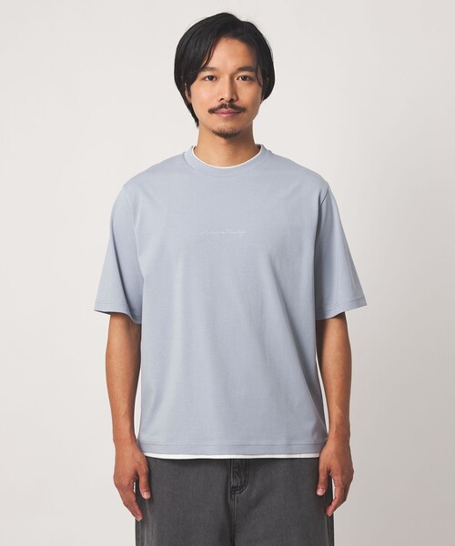 A DAY IN THE LIFE UNITED ARROWS(アデイインザライフユナイテッドアローズ)の「ポンチ エンブロイダリー フェイクレイヤード カットソー-接触冷感-<A DAY IN THE LIFE>(Tシャツ/カットソー・メンズ・ライトピンク/ライトブルー/ブラック/ホワイト/ロイヤルブルー・XL/L/M/S)」の12枚目の写真