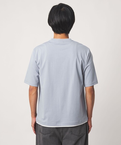 A DAY IN THE LIFE UNITED ARROWS(アデイインザライフユナイテッドアローズ)の「ポンチ エンブロイダリー フェイクレイヤード カットソー-接触冷感-<A DAY IN THE LIFE>(Tシャツ/カットソー・メンズ・ライトピンク/ライトブルー/ブラック/ホワイト/ロイヤルブルー・XL/L/M/S)」の14枚目の写真