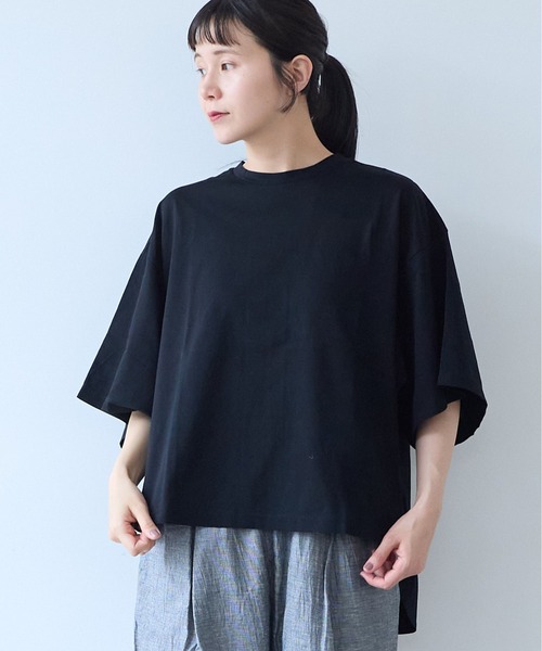 yuni(ユニ )の「ハイパワーポンチwide sleeves Tシャツ(Tシャツ/カットソー・レディース・ブラック/ホワイト・FREE)」の2枚目の写真