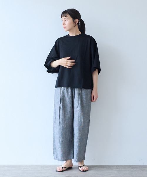 yuni(ユニ )の「ハイパワーポンチwide sleeves Tシャツ(Tシャツ/カットソー・レディース・ブラック/ホワイト・FREE)」の10枚目の写真