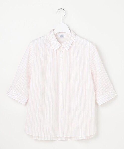 J.PRESS(ジェイプレス)の「【シーンレスに活躍】セルロースカラミストライプ シャツ ブラウス(シャツ/ブラウス・レディース・ホワイト系1/オレンジ系1/スカイブルー系1/ネイビー系1・11/9)」の11枚目の写真