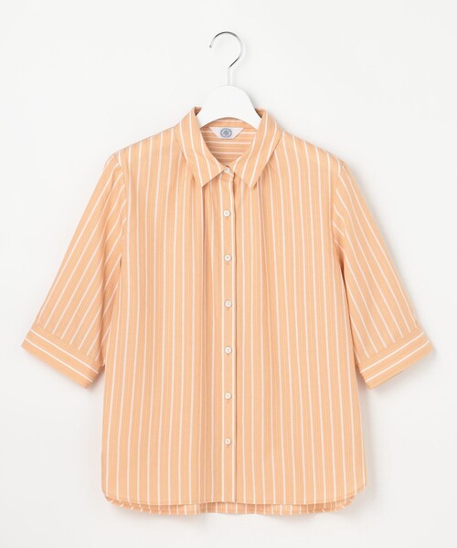 J.PRESS(ジェイプレス)の「【シーンレスに活躍】セルロースカラミストライプ シャツ ブラウス(シャツ/ブラウス・レディース・ホワイト系1/オレンジ系1/スカイブルー系1/ネイビー系1・11/9)」の12枚目の写真